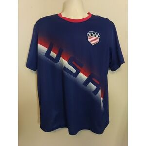 Panna Blue USA Print Patch Soccer Shortsleeve Jersey Tshirt Size M